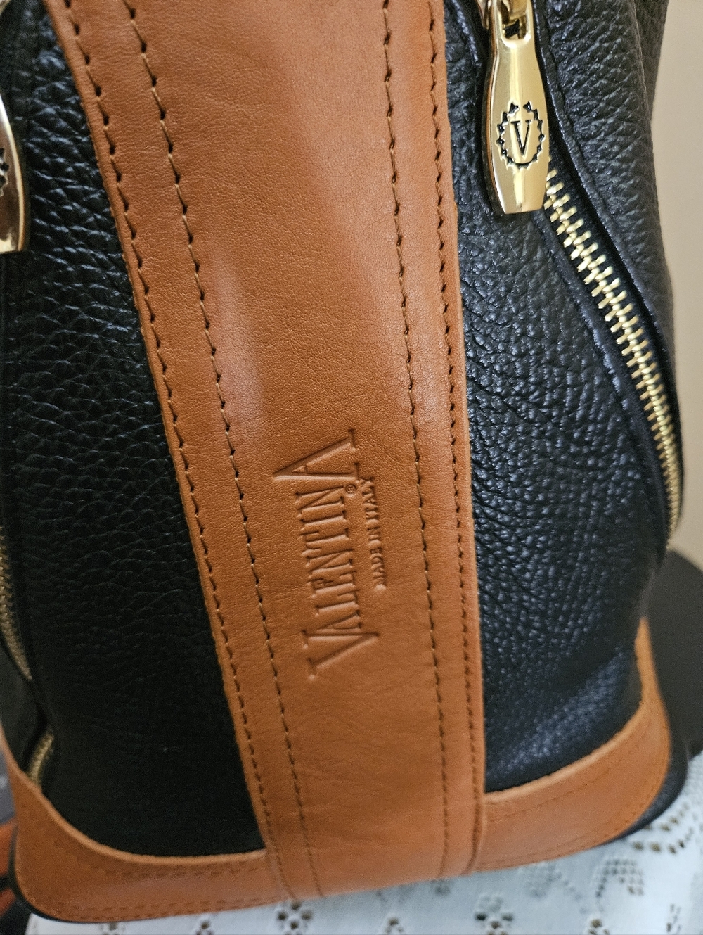 ,💞❣️Womens Valentinas Black and Browm Leather Bucket Hobo Shoulder Bag💘❣️ - Picture 8 of 14